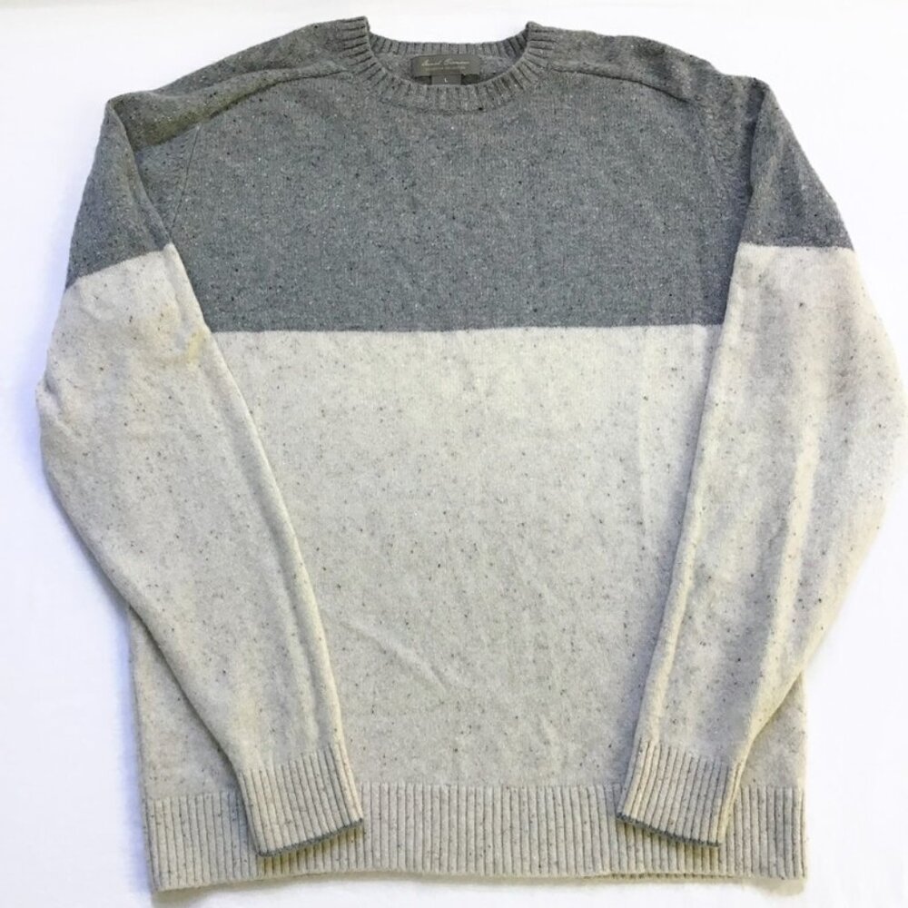 Daniel Cremieux Signature Collection Merino Wool Sweater Mens L Gray Marled Knit